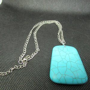 Large Turquoise Stone Pendant Necklace